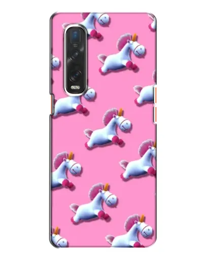 Чехол для OPPO Find X2 с картинкой «Единороги на розовом»