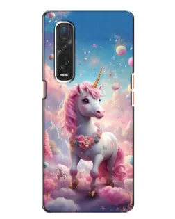Чехол для OPPO Find X2 с картинкой «Единорог среди облаков»
