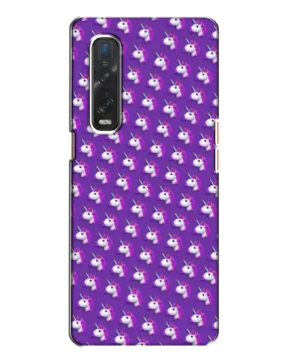 Чехол для OPPO Find X2 с картинкой «Единороги на фиолетовом»