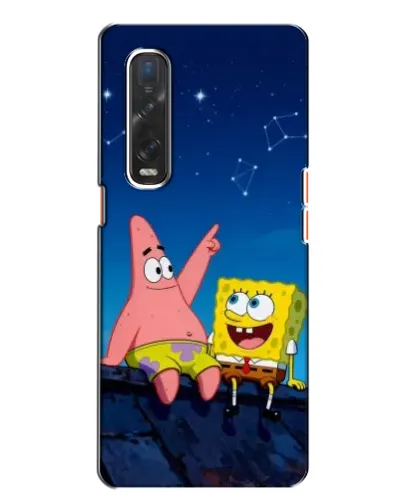 Чехол для OPPO Find X2 с картинкой «Губка Боб и Патрик ночью»