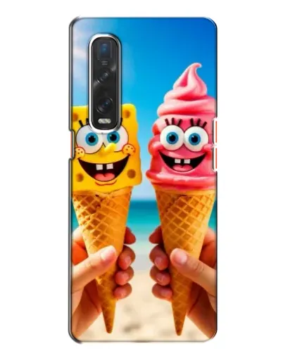 Чехол для OPPO Find X2 с картинкой «Спанч Боб мороженое»