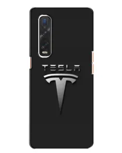 Чохол для OPPO Find X2 з картинкою «Сталевий логотип Tesla»