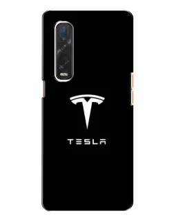 Чохол для OPPO Find X2 з картинкою «Tesla White Logo»