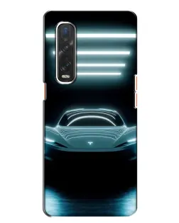Чохол для OPPO Find X2 з картинкою «Tesla в неоні»