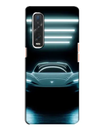 Чехол для OPPO Find X2 с картинкой «Tesla в неоне» Чехол для OPPO Find X2 с картинкой «Tesla в неоне»