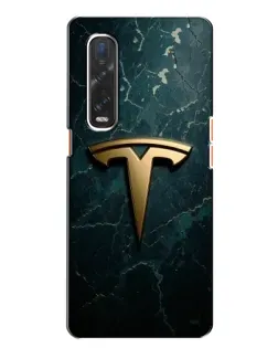 Чохол для OPPO Find X2 з картинкою «Мармурова Tesla Gold»