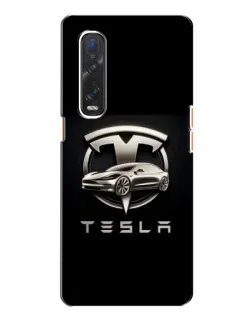 Чохол для OPPO Find X2 з картинкою «Tesla — срібне авто»