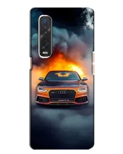 Чехол для OPPO Find X2 с картинкой «Audi в огненном дыму»