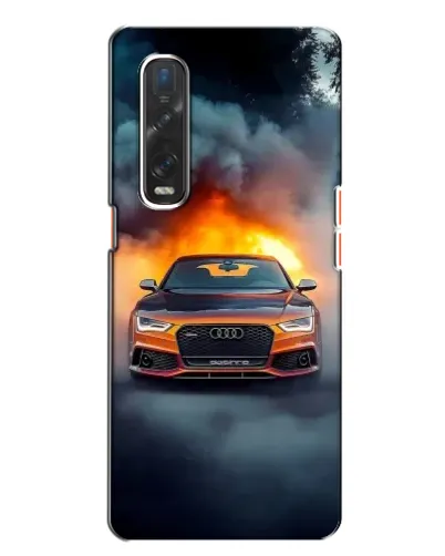 Чехол для OPPO Find X2 с картинкой «Audi в огненном дыму»