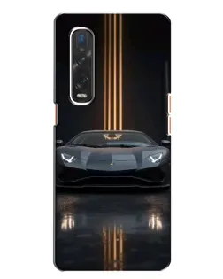 Чохол для OPPO Find X2 з картинкою «Lamborghini золоті лінії»