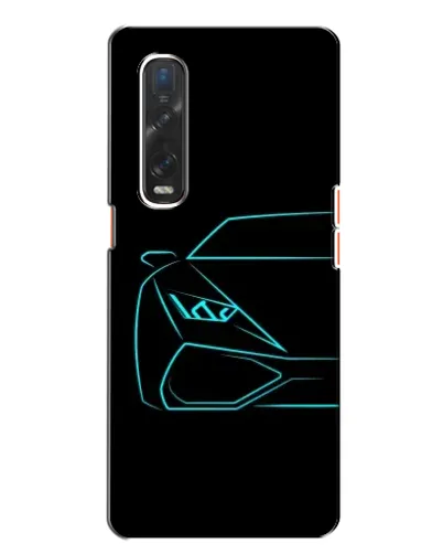 Чехол для OPPO Find X2 с картинкой «Голубой силуэт Lamborghini»