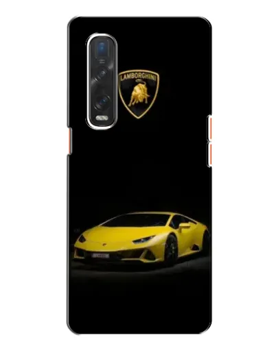 Чехол для OPPO Find X2 с картинкой «Lamborghini желтый акцент»