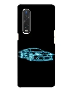 Чохол для OPPO Find X2 з картинкою «Неоновий контур Lamborghini»