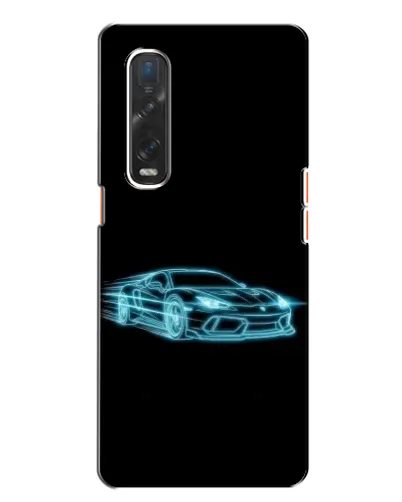 Чехол для OPPO Find X2 с картинкой «Неоновый контур Lamborghini»