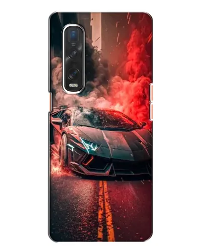 Чехол для OPPO Find X2 с картинкой «Lamborghini красный дым»