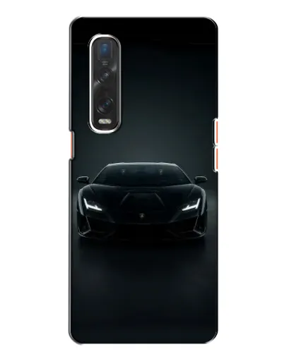 Чехол для OPPO Find X2 с картинкой «Черный Lamborghini Aventador»