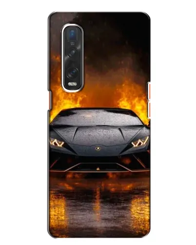 Чехол для OPPO Find X2 с картинкой «Lamborghini в огне»