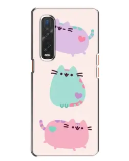 Чехол для OPPO Find X2 с картинкой «Pusheen трио»
