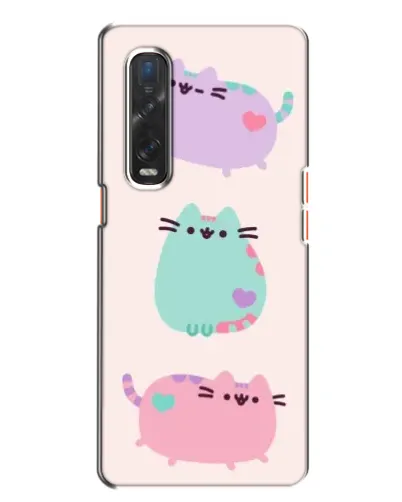 Чехол для OPPO Find X2 с картинкой «Pusheen трио»