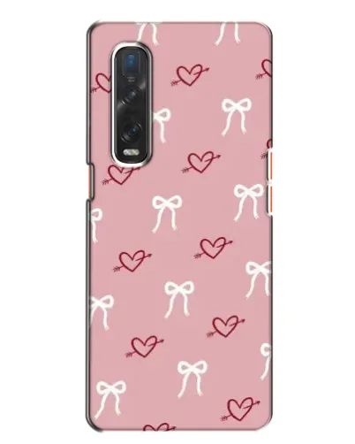 Чехол для OPPO Find X2 с картинкой «Сердца и банты»
