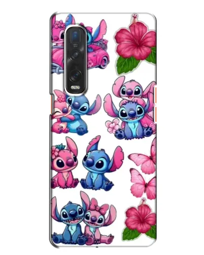 Чехол для OPPO Find X2 с картинкой «Стикеры Stitch и Angel»