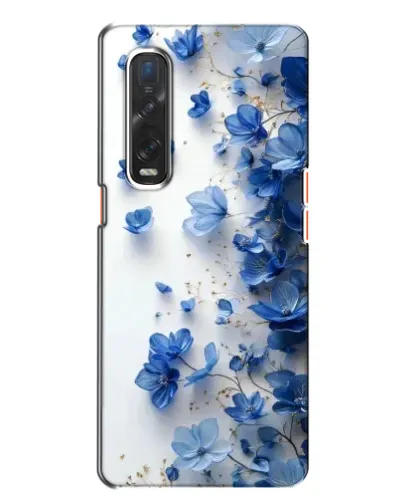 Чехол для OPPO Find X2 с картинкой «Голубой цветочный каскад»
