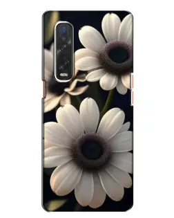 Чехол для OPPO Find X2 с картинкой «Белые маргаритки макро»