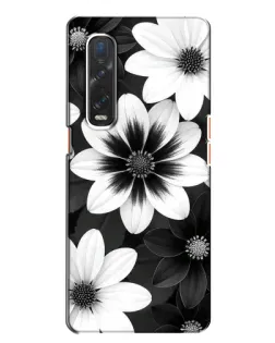Чехол для OPPO Find X2 с картинкой «Монохромные астры»