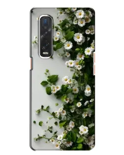 Чехол для OPPO Find X2 с картинкой «Ветка мелких белых цветов»