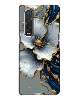 Чехол для OPPO Find X2 с картинкой «Белый цветок и золотой флюид»