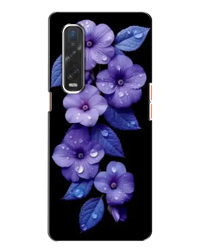 Чехол для OPPO Find X2 с картинкой «Фиолетовые цветы с росою»