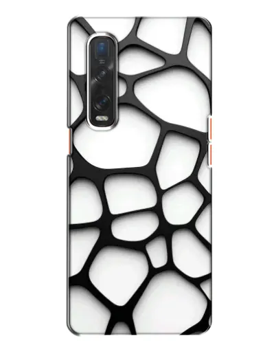 Чехол для OPPO Find X2 с картинкой «Белая объемная сетка»