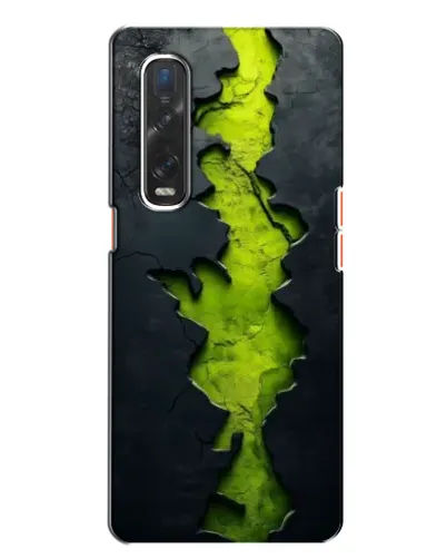 Чехол для OPPO Find X2 с картинкой «Салатовый разлом скалы»