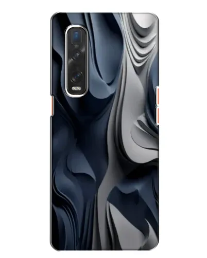 Чехол для OPPO Find X2 с картинкой «Объемные синие складки»