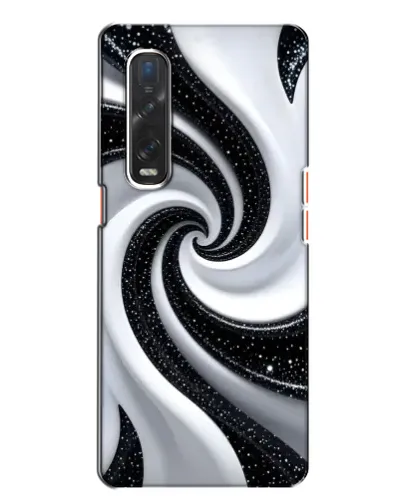 Чехол для OPPO Find X2 с картинкой «Черно-белая спираль»