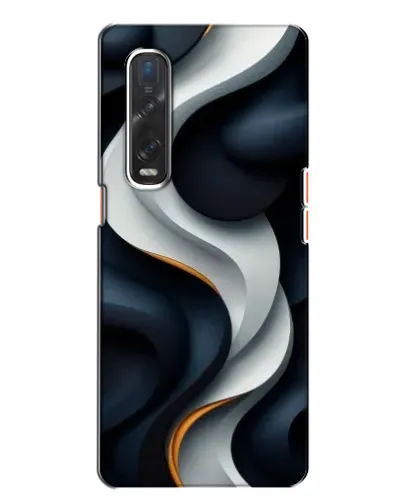 Чехол для OPPO Find X2 с картинкой «Объемные черно-белые ленты»