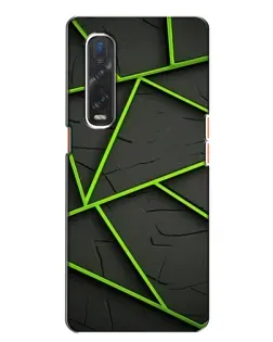 Чехол для OPPO Find X2 с картинкой «Зеленые геометрические линии»