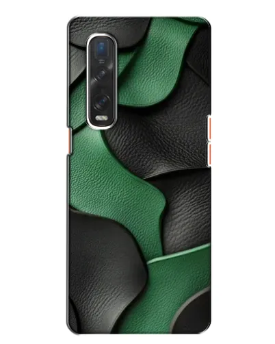 Чехол для OPPO Find X2 с картинкой «Зеленые кожаные волны»