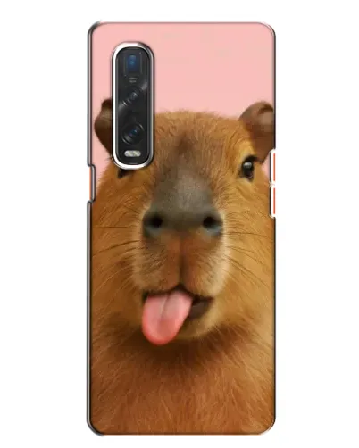 Чехол для OPPO Find X2 с картинкой «Капибара с языком»