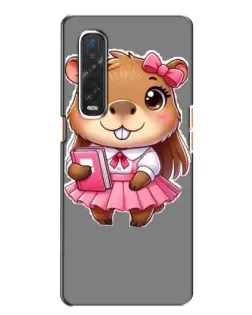 Чехол для OPPO Find X2 с картинкой «Девочка капибара»
