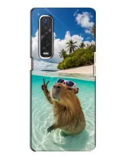Чехол для OPPO Find X2 с картинкой «Капибара на море»