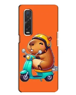 Чехол для OPPO Find X2 с картинкой «Капибара на скутере»