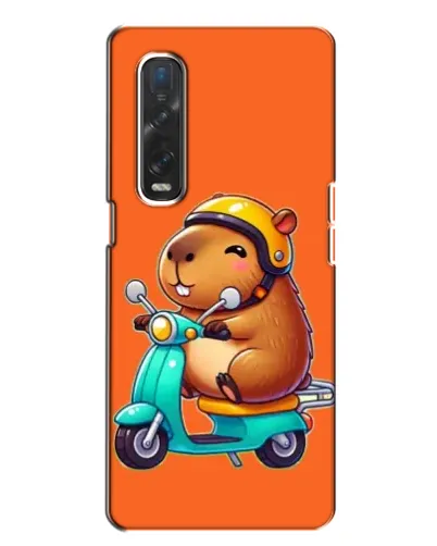 Чехол для OPPO Find X2 с картинкой «Капибара на скутере»