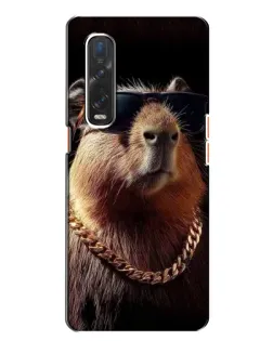 Чехол для OPPO Find X2 с картинкой «Капибара золотая цепь»