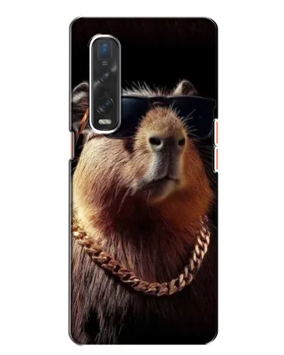 Чехол для OPPO Find X2 с картинкой «Капибара золотая цепь»