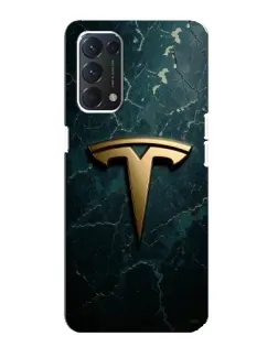 Чехол для OPPO Find X3 Lite с картинкой «Мраморная Tesla Gold»