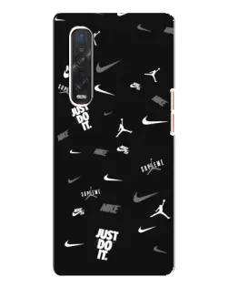 Чехол для OPPO Find X3 Pro с картинкой «Nike Black Pattern»