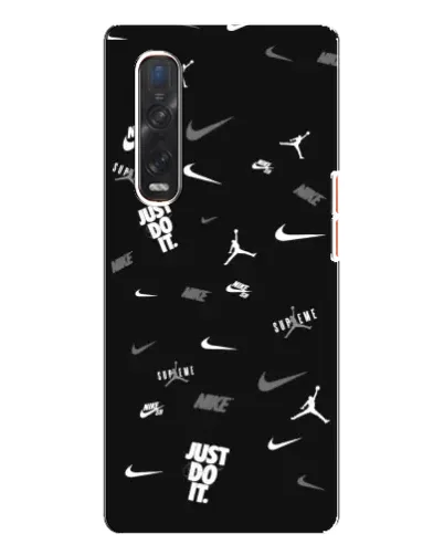 Чехол для OPPO Find X3 Pro с картинкой «Nike Black Pattern»