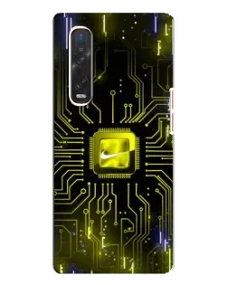 Чехол для OPPO Find X3 Pro с картинкой «Nike — золотая искра»