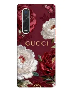 Чехол для OPPO Find X3 Pro с картинкой «Gucci — бордовые розы»
